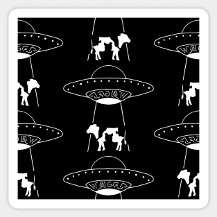 UFO Abducting a Cow Sticker